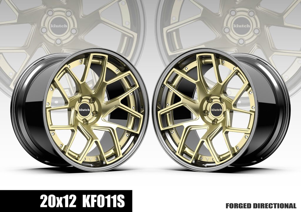 KF011S forged wheel in deep gold finish – 2-piece step-lip modular construction