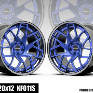 KF011S 2-piece forged wheel in matte blue finish – directional forged design