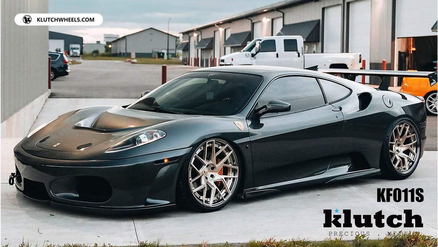 Ferrari F430 fitted with KF011S forged step-lip wheels, front angle view