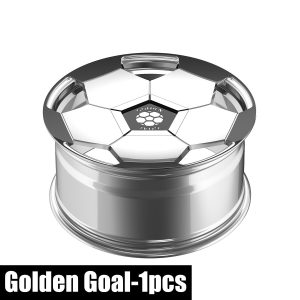 Elevated rendering of the Klutch Golden Goal wheel showing its geometric face and barrel depth